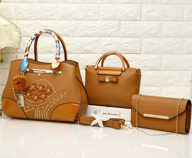 Tas Eldora Zelline 6697 (3in1) wanita branded batam fashion import