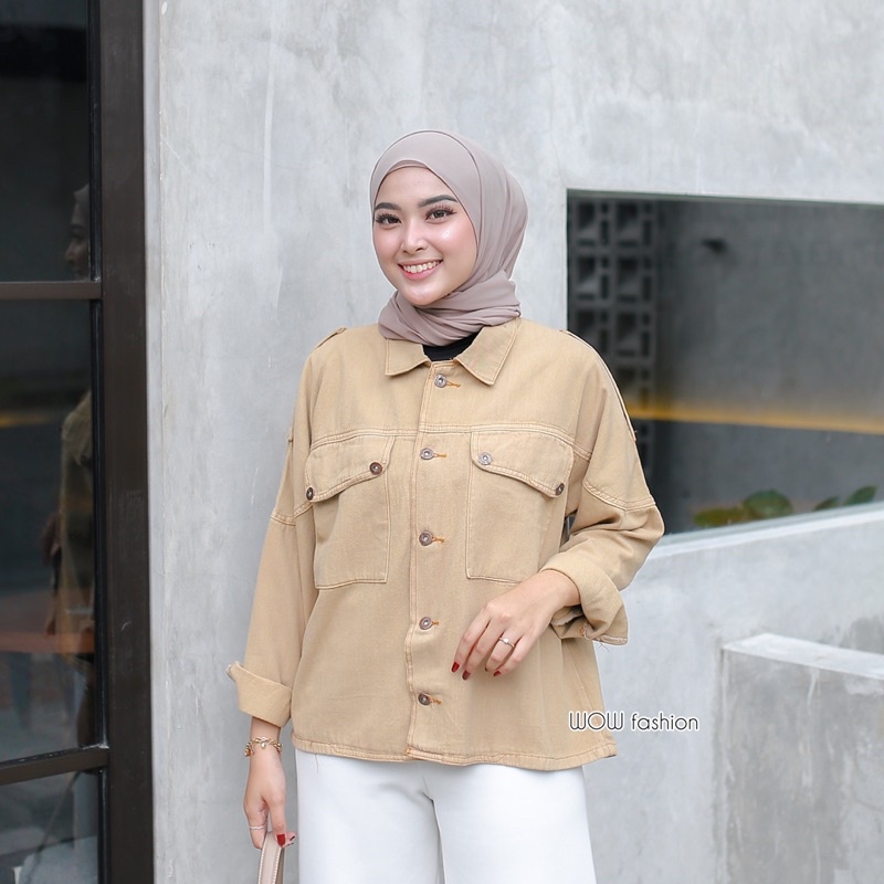 WOW-Vintage Jaket Jeans Oversize Wanita