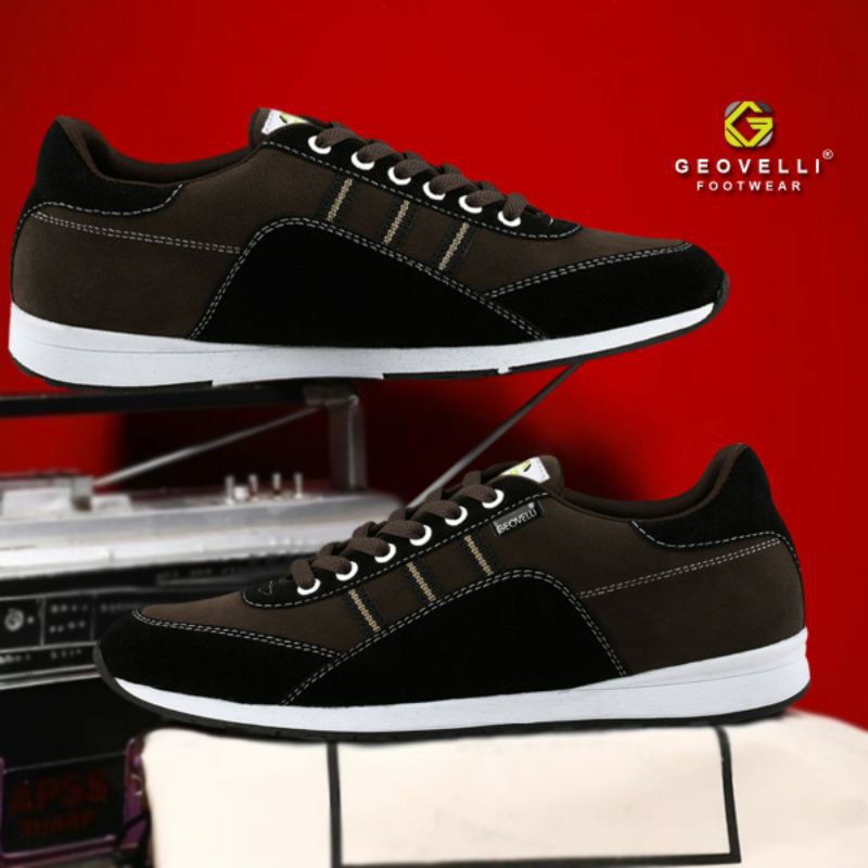 GVL GEOVELLI Sepatu Sneakers Pria Casual Sepatu Olahraga Kasual Pria Liar Bernapas Suede K-0175