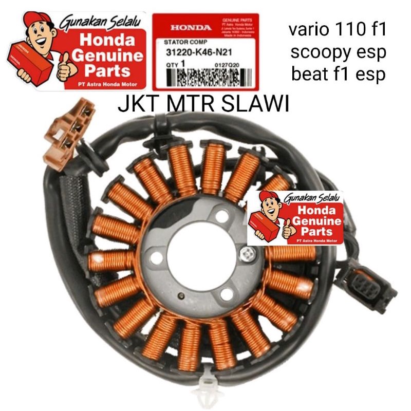 31220-K46-N21 stator assy vario 110 esp &amp;, scoopy esp 2017-2020 ori honda ahm