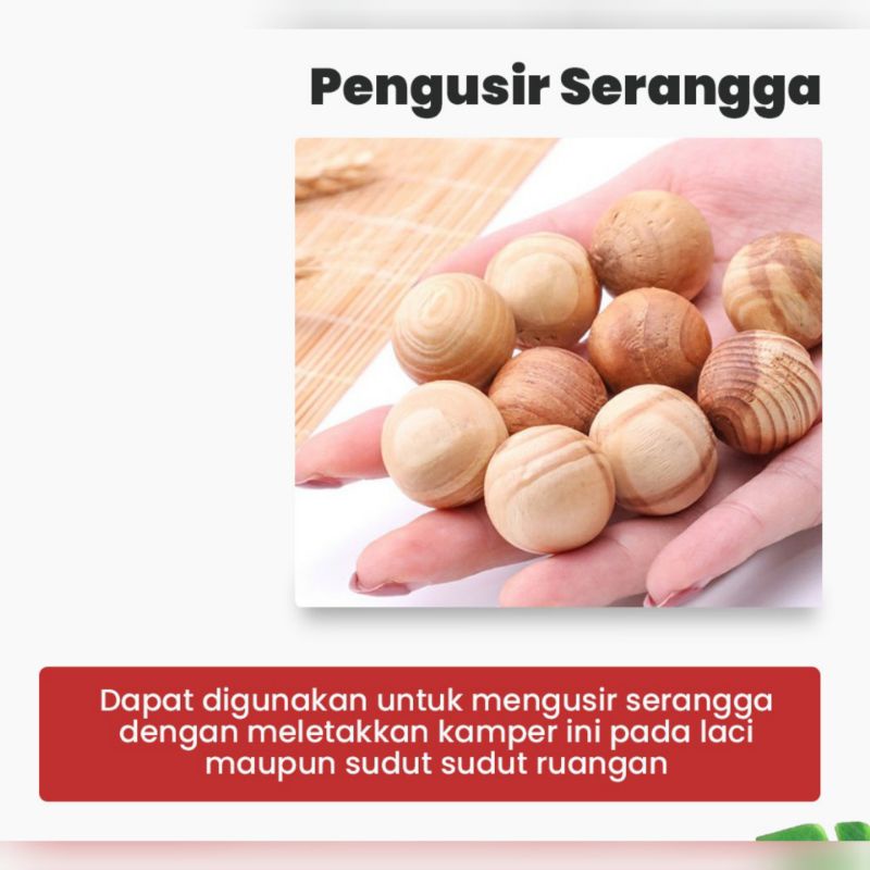 Isi 5 pc BOLA KAYU KAMPER ALAMI PENGUSIR SERANGGA