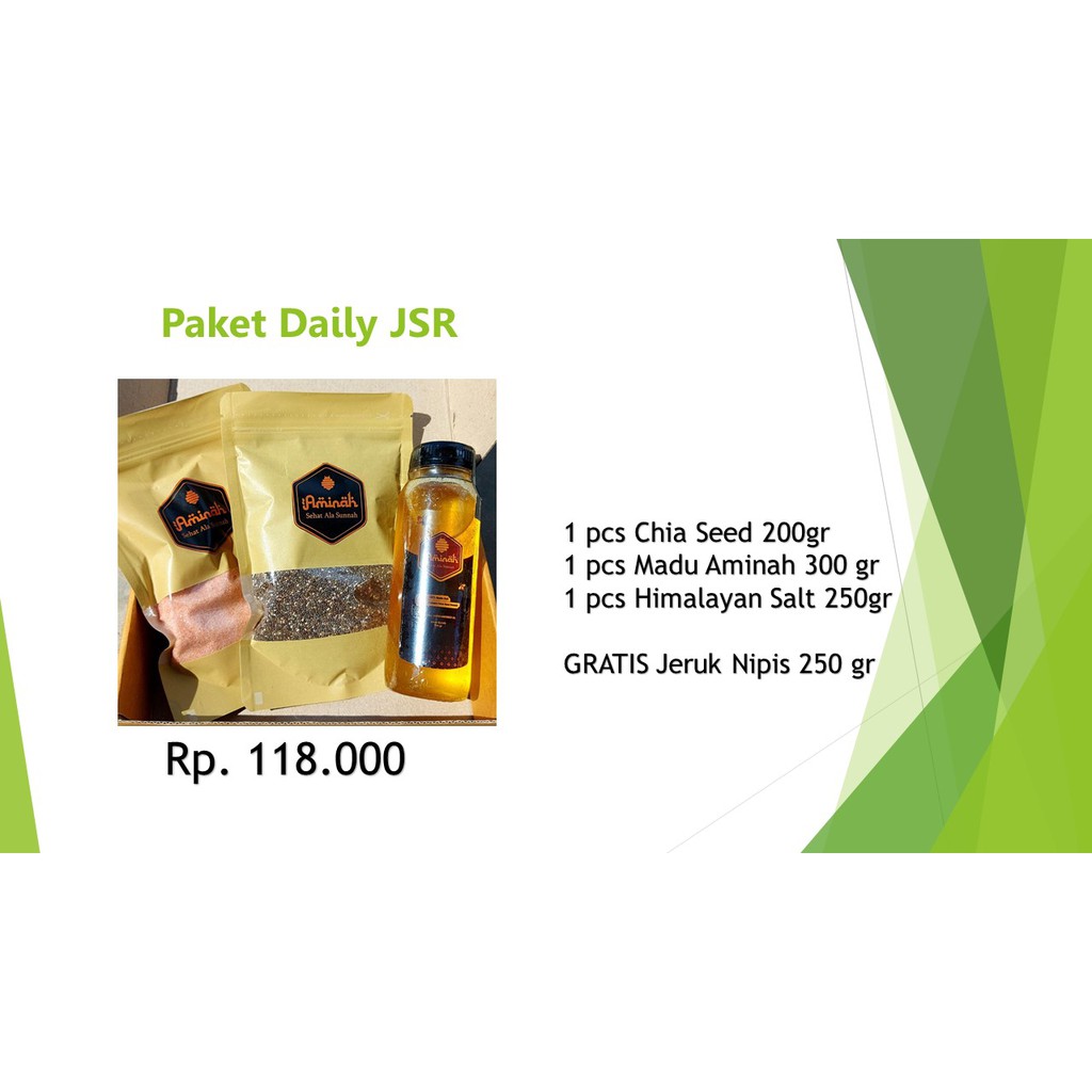 

PAKET JSR 2 (CHIA SEED 250GR, GARAM HIMALAYA 200GR, MADU MURNI 300GR)