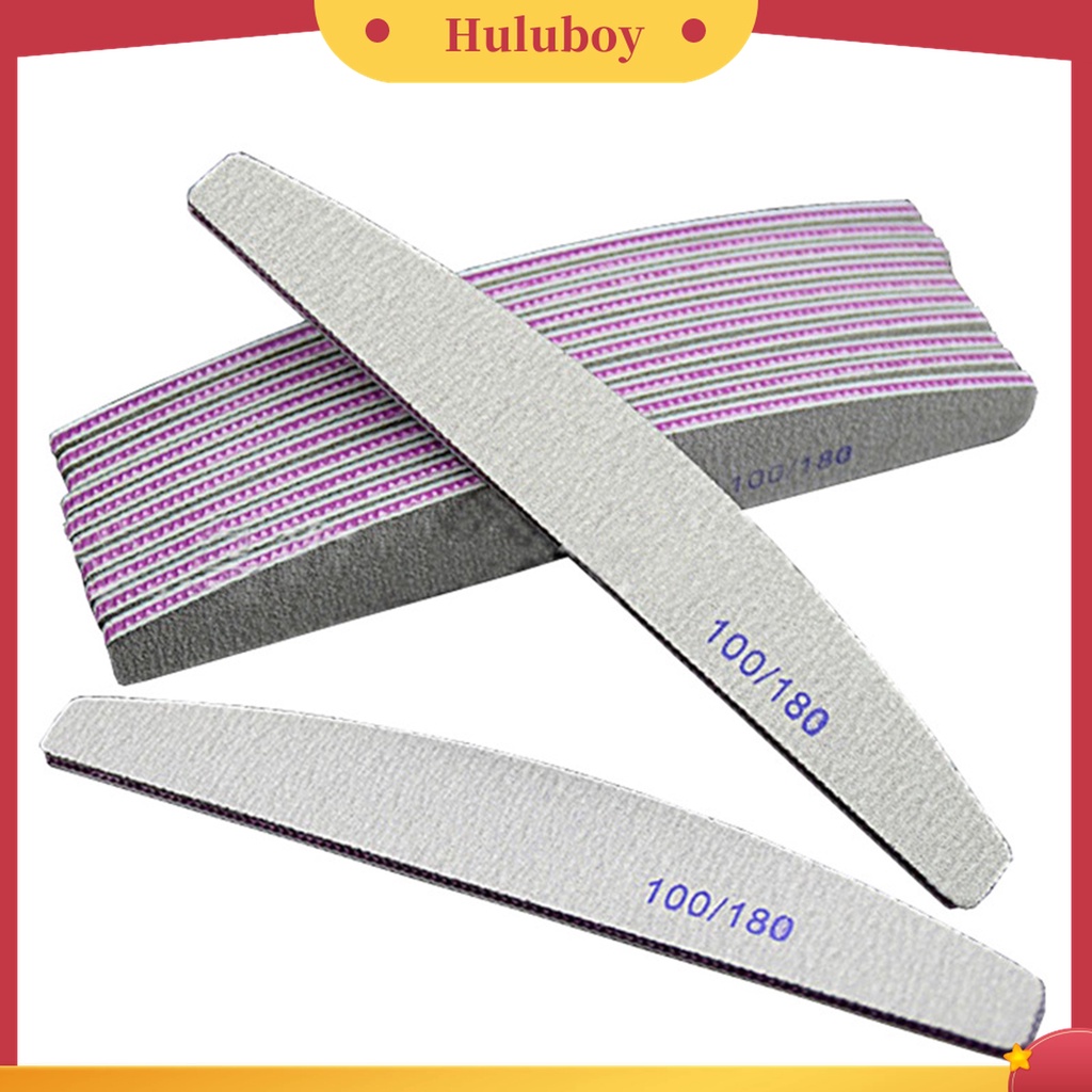 Huluboy Huluboy♡ 25 Pcs Alat Kikir Kuku Palsu Dua Sisi Bahan Akrilik Untuk Salon Manicure