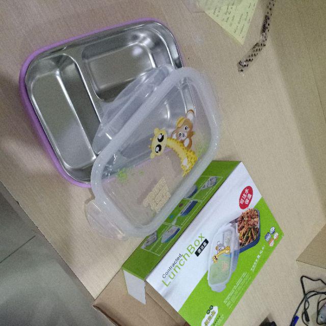 Kotak Tempat Makan Stainless Steel Anti Panas Tumpah Bento Untuk Lunch Bekal Nasi Tumis Lauk Sambal