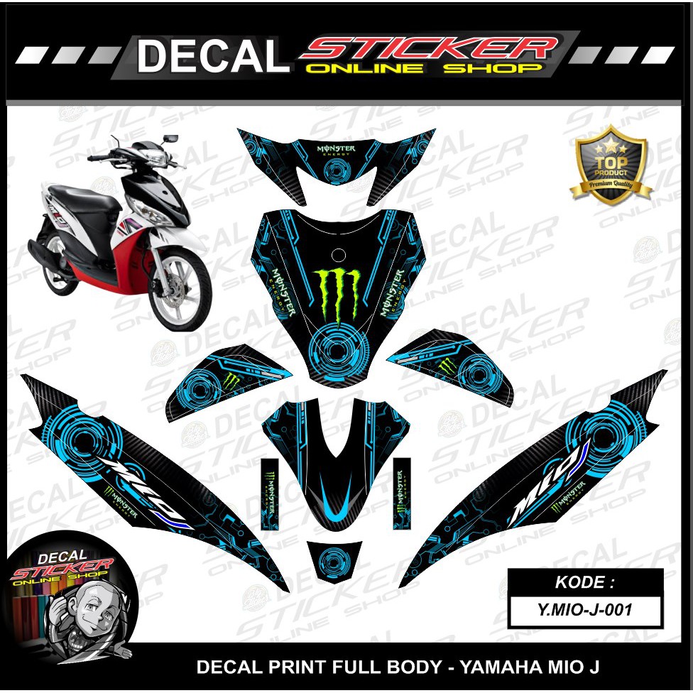 STIKER MOTOR YAMAHA MIO J | DECAL PRINT FULL BODY VARIASI KARAKTER RACING CUSTOM KEREN