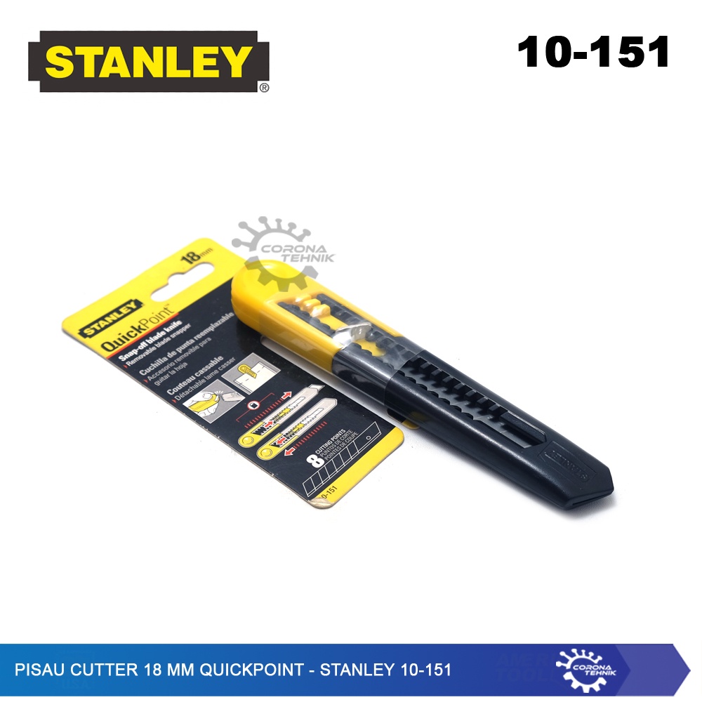 Stanley 10-151 - Pisau Cutter 18 mm QuickPoint