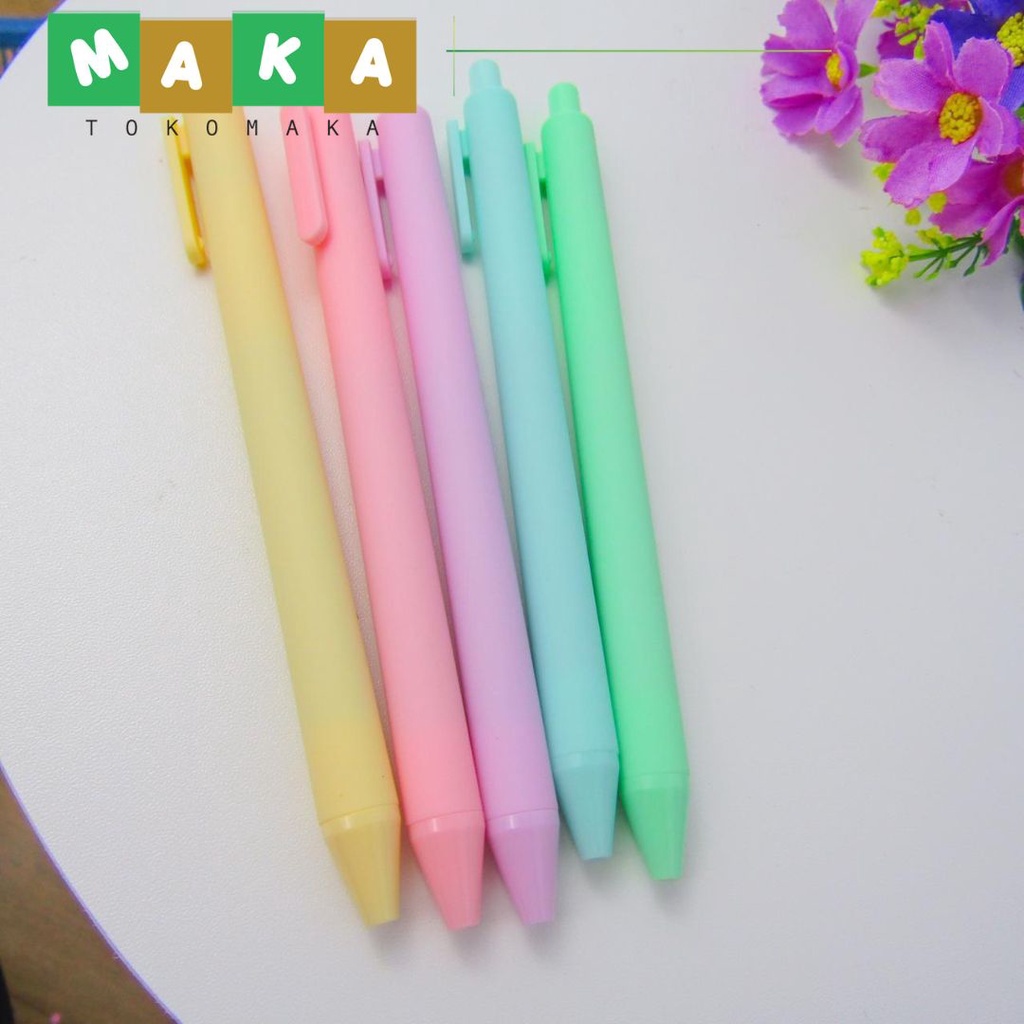 

pulpen pen cetek mekanik makaron pastel bolpen pena unik alat tulis kantor ATK perlengkapan sekolah unik lucu murah import