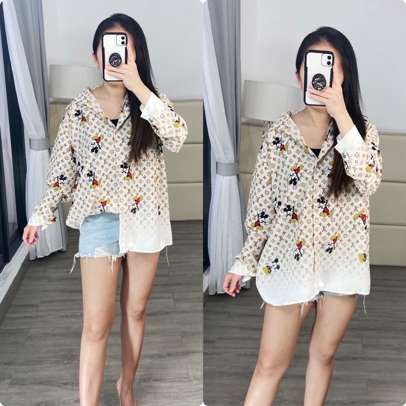 real pic atasan kemeja wanita motif / kemeja oversize / kemeja abstrak