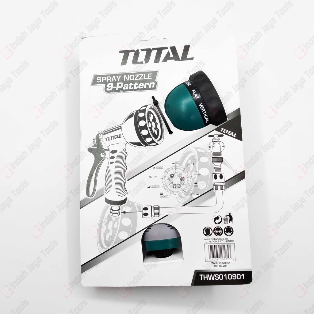 TOTAL THWS010901 Semprotan Air Taman Spray Nozzle Garden Taman Hose Gun Kepala