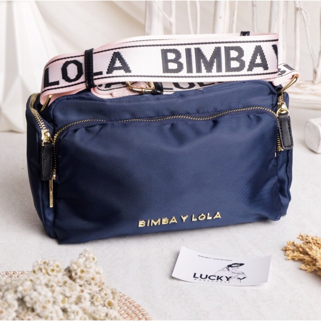 Bimba Y Lola Nylon Zip Crossbody Blue - ORIGINAL 1000%