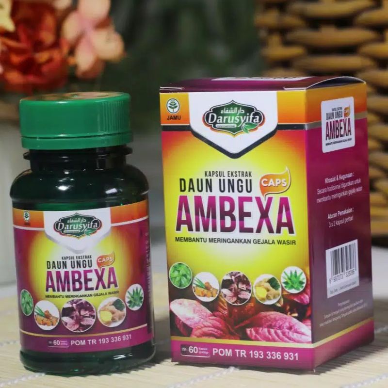 OBAT  AMBEXA ORIGINAL - DAUN UNGU AMBEXA - MEMBANTU MERINGANKAN GEJALA WASIR AMBEIEN - OBAT AMBEIEN