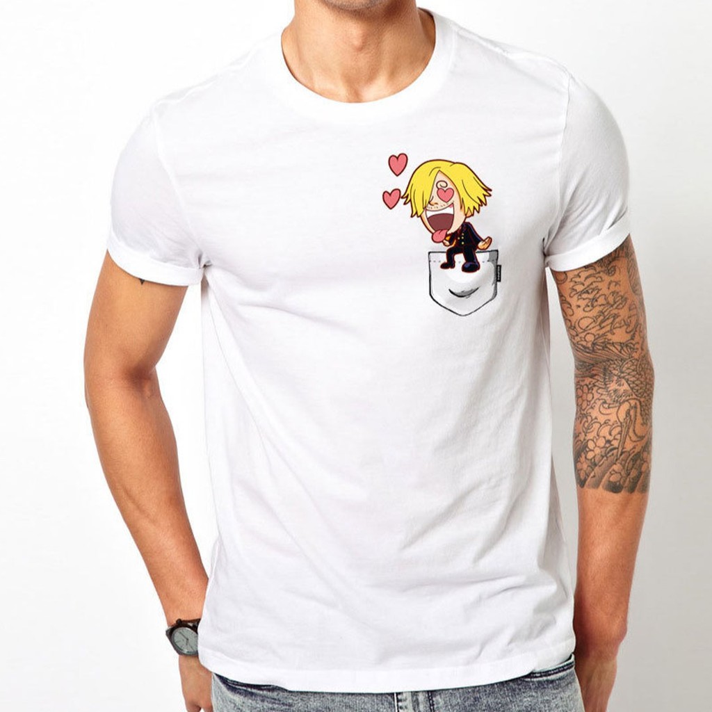 Tshirt Sanji Fake pocket Anime Manga One Piece Premium Unisex