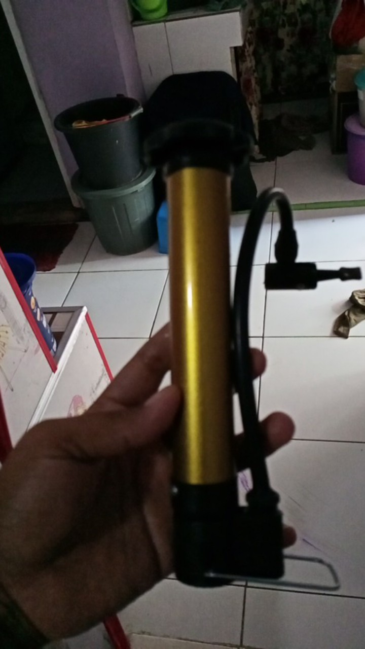 Pompa Angin Ban Sepeda Balon Kasur Bantal Renang Angin Mini Portable - Emas