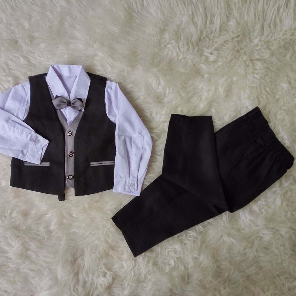 Setelan Bayi Laki Vest PREMIUM Usia 3 - 6 Bulan Vest HITAM PREMIUM - Setelan Pesta Bayi Cowok Vest Keren Set Lengkap Pesta Anak