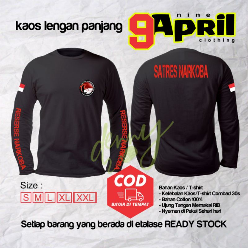 kaos SATRES NARKOBA lengan pendek/ panjang , kaos POLISI, pakayan POLISI