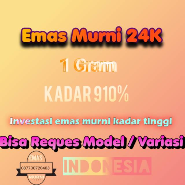 E_M_I# 1GRAM EMAS MURNI ASLI 24K KADAR 910%