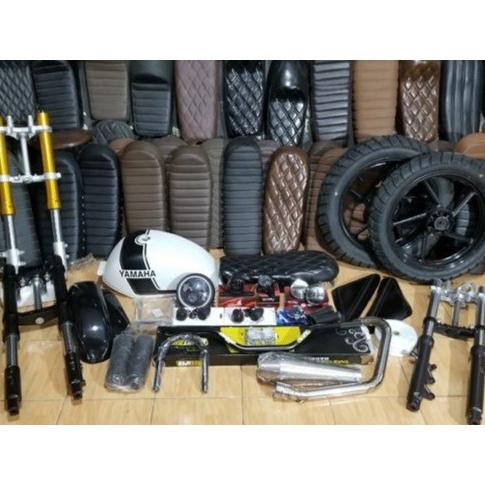 SEPAKET JAPSTYLE DAN SCRAMBLER NEW VIXION PUTIH