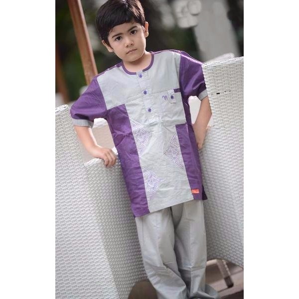 TERBARU MURAH Baju Lebaran Anak Nibras NSAL 26 Ungu Baju Koko Anak Laki Laki