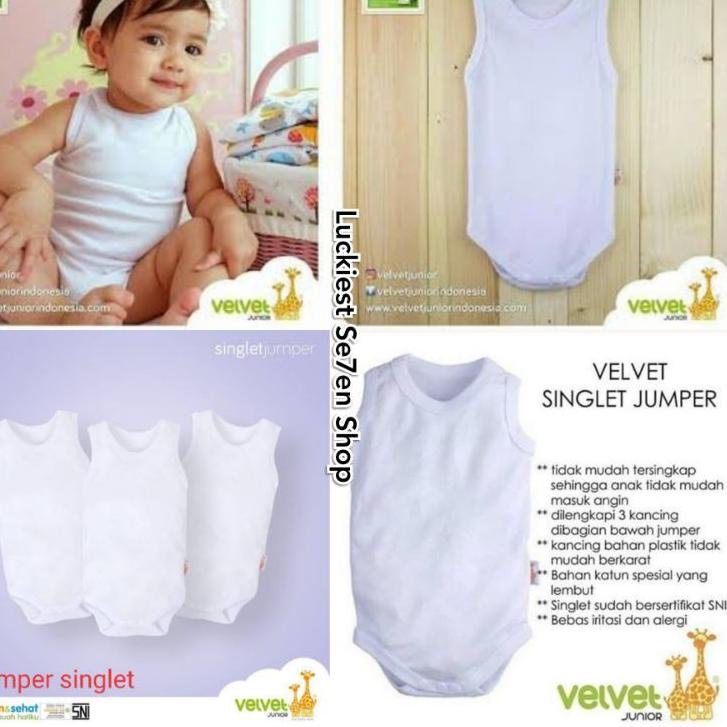 [PRODUK TDZVY] Velvet Jumper / Singlet Daleman anak kaos kaus dalem dalam kutang kutung bayi newborn
