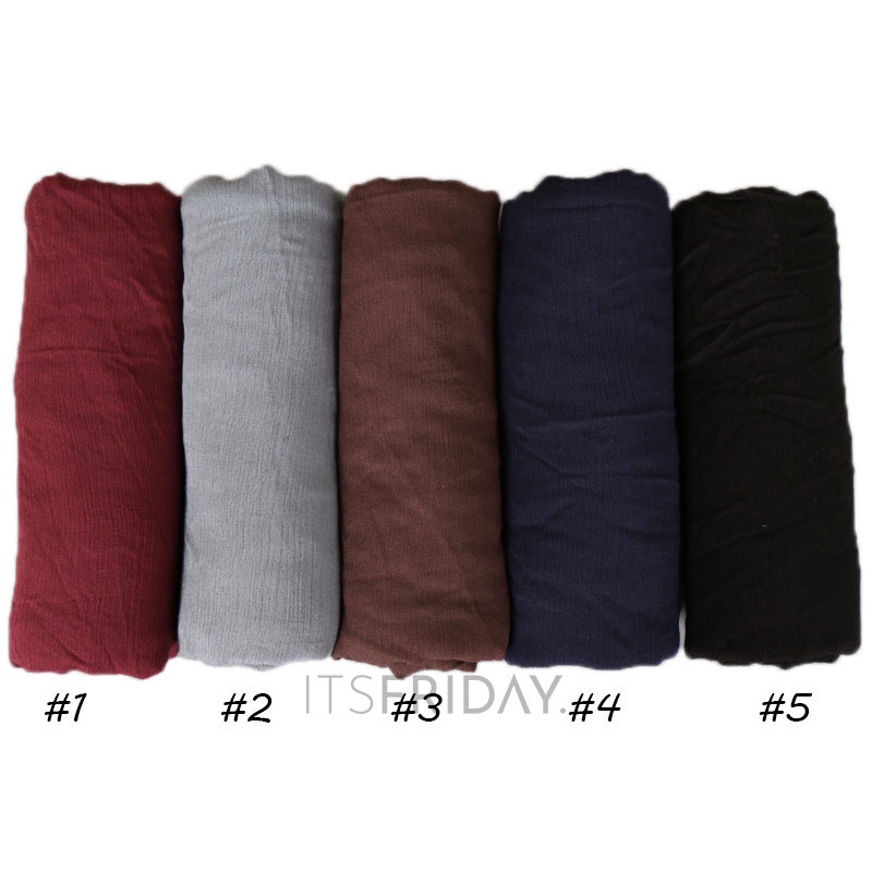 ITSFRIDAY Pashmina Premium Keera / Scarf / Syal / Shawl / Pasmina / Hijab Import Polos Plain Texture