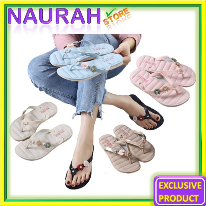 Sandal Jelly Balance 1201 3 Jepit Tali 3 Bunga Cantik Very Nice Original Lembut Empuk Lentur Ringan