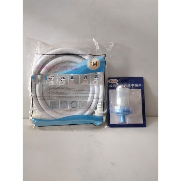 Paket Hemat, Filter Air dan selang Mesin cuci Samsung Lg Sharp Panasonic, Electrolux Medin Cuci 1 Ta