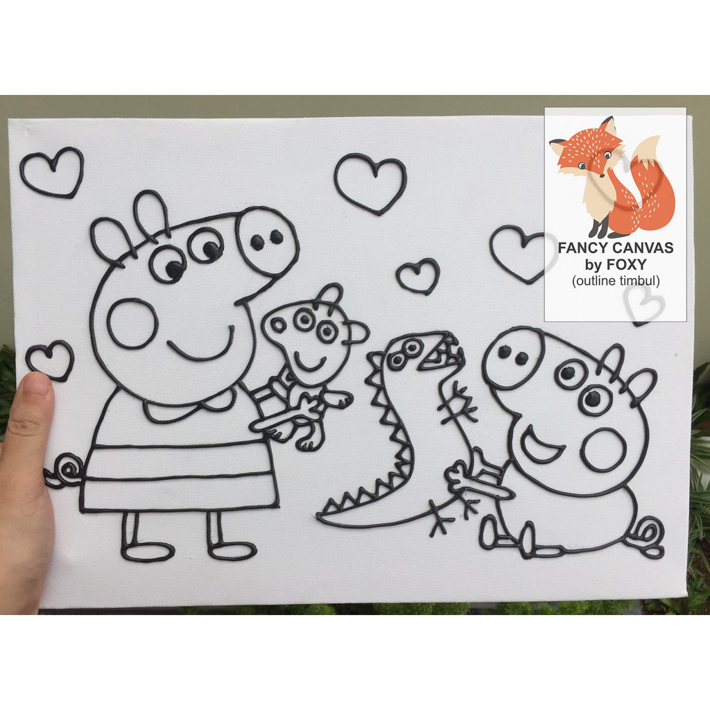 

BARU KANVAS LUKIS ANAK OUTLINE TIMBUL GAMBAR - PEPPA GEORGE PERALATAN MELUKIS CANVAS ANAK