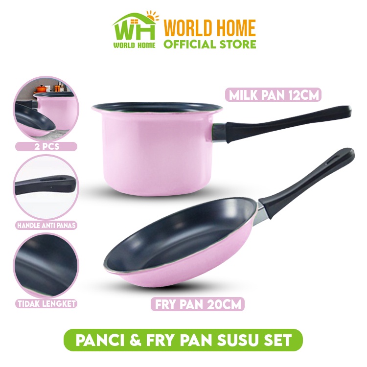 Panci Set Mini Teflon Fry Pan dan Panci Susu Panci Set Fry Pan and Milk Pan Teflon 2 Pcs