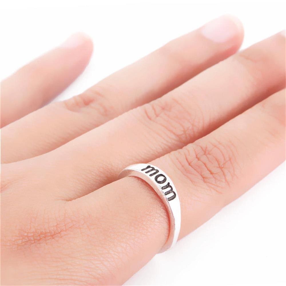 R-flower Mom Letter Ring Elegan Wanita Love Family