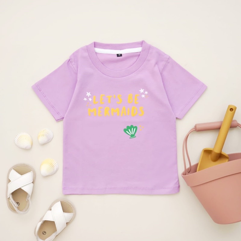 Kaos Anak Baju Bayi Balita Kids Perempuan Cewek Katun 1 2 3 4 5 Tahun Kaos Oblong Tshirt Blouse Anak Perempuan Mermaid