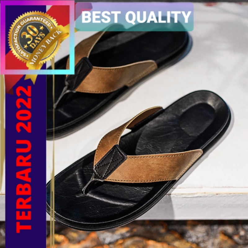 Crocodile shoes Sendal Sandal Kulit Pria Original Sendal Jepit Kulit Cowok Kekinian Sandal Laki Laki