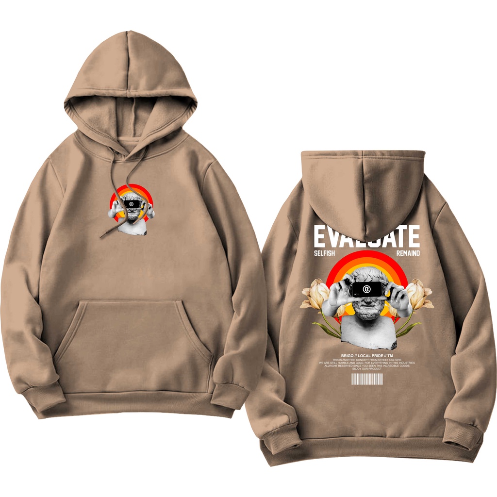 BRIGO Jumper Hoodie Evaluate II Sweater Hoodie BRIGO valuate Sablon DTF Fleece Cotton M-XXL (Pria &amp; Wanita) Free stiker&amp;Gantungan Kunci