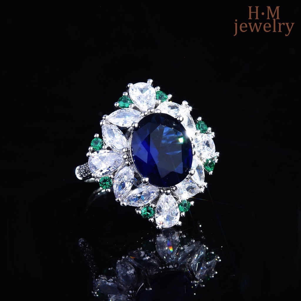 Tansang Sapphire Cincin Batu Permata Merah Darah Merpati Model Terbuka