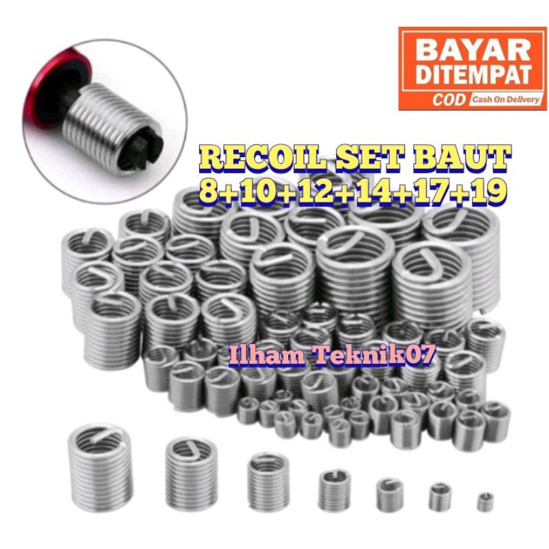 recoil helicoil VERBOS isi recoil DRAT baut 8 10 12 14 17 19 pengganti DRAT rusak