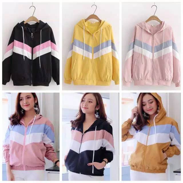 Jaket Wanita Parasut / Tipis / Bersepeda / Hangout
