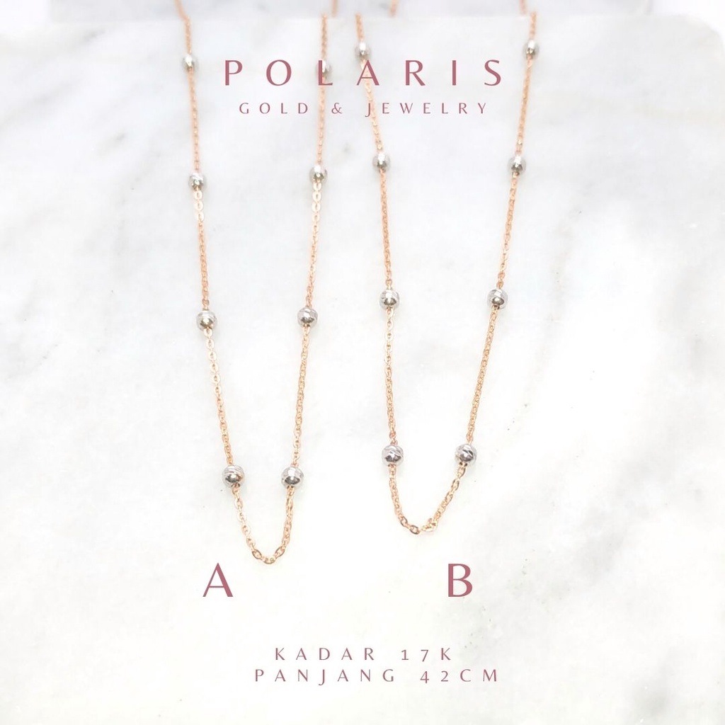 Kalung Jedar Rosegold Var. 2 Warna Perhiasan Emas Rosegold Kadar Emas Tua 750/17K KL5B