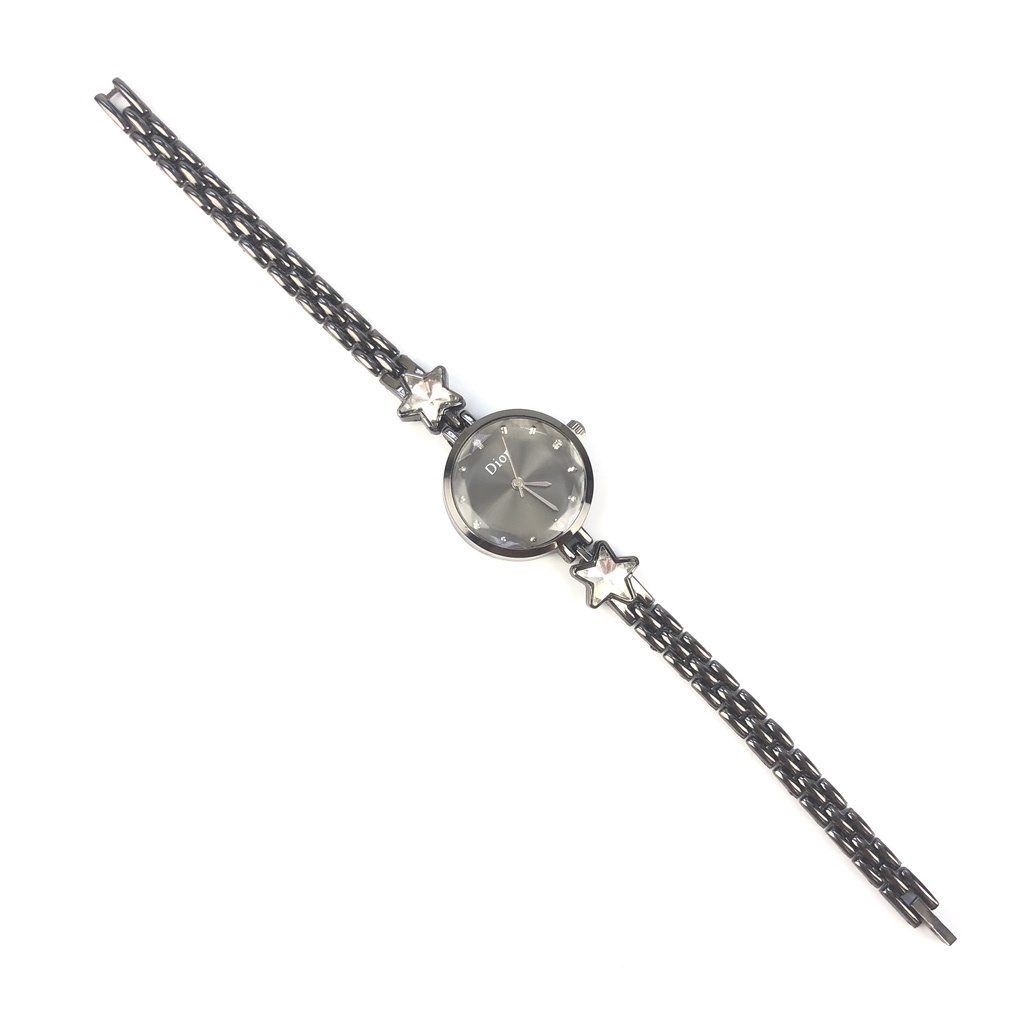 Jam Tangan Diamond Analog l Watch - Jam Tangan Wanita Fashion -Gelang bintang W193-hitam
