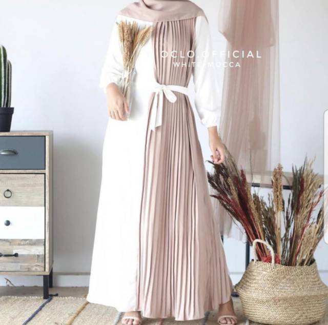 Gamis moscrepe plisket @50K min 3pcs