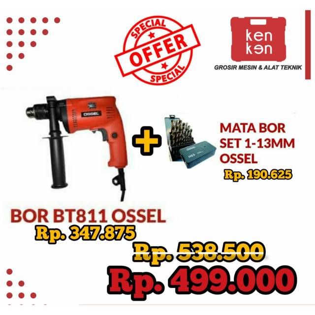 Termurah Bergaransi Bor Tembok Listrik 13mm Mata Bor Besi Ossel