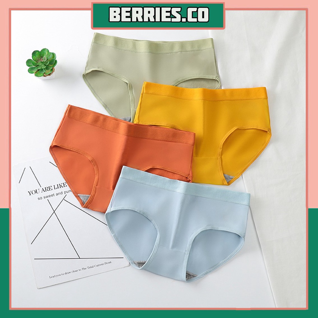 BRI* CD501 Celana Dalam Wanita Underwear Cewek Polos list hitam  Sexy Gaya Korea Bahan Katun COD