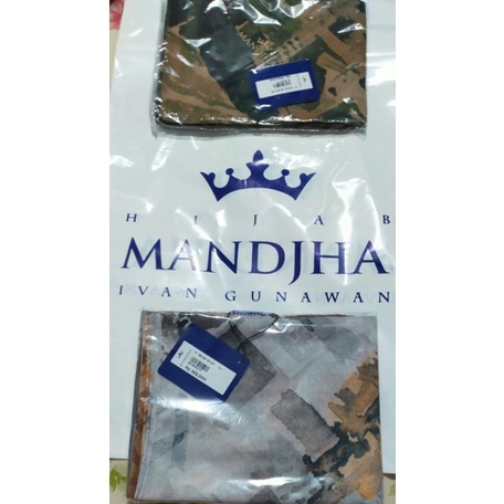 Mandjha2Pcs Ivan Gunawan Fashion Scarf Motif Milan Grey Coklat & Milan Green Coklat, Ready Banyak Mo