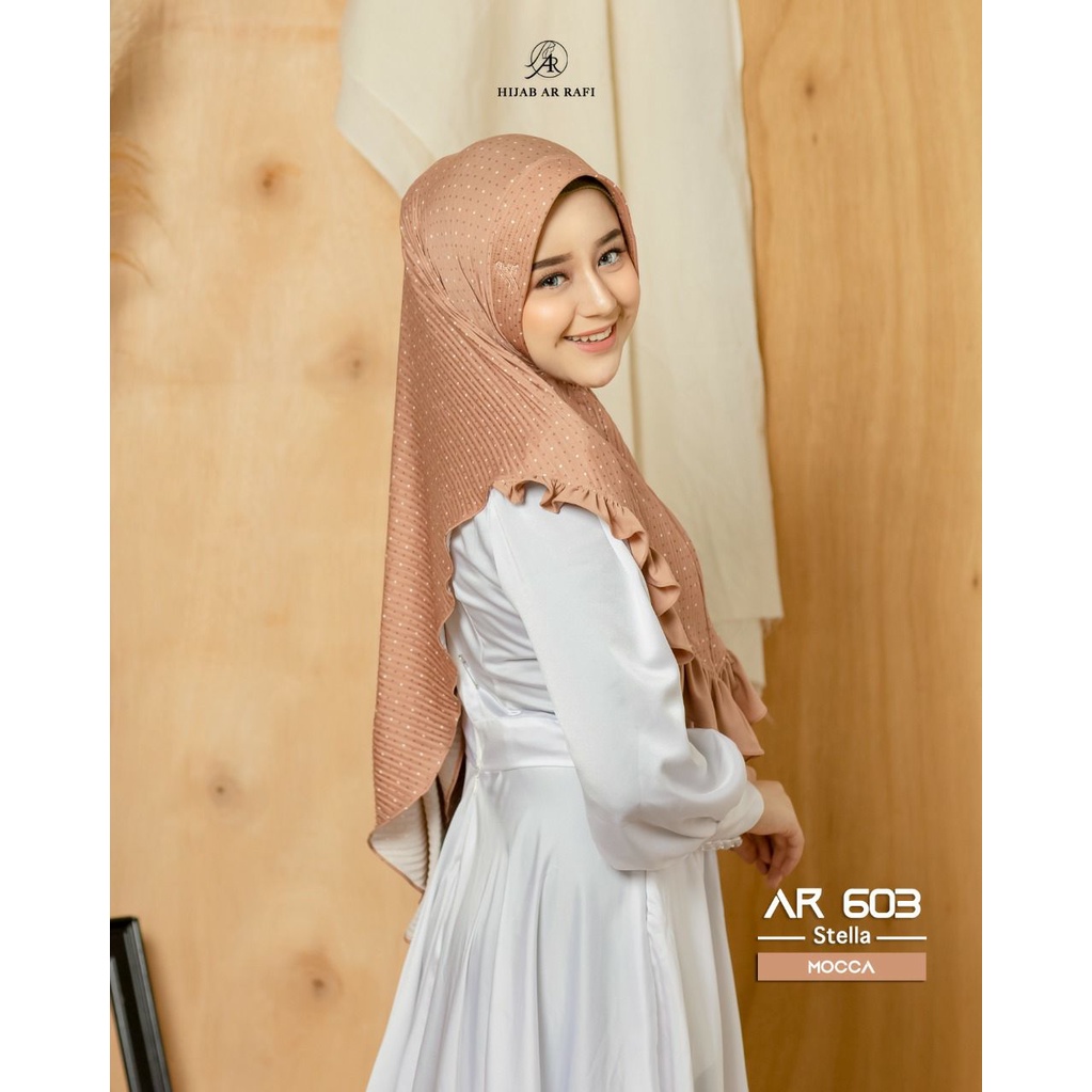 Hijab Arrafi Instan Terbaru AR 603 Ped Antem Motif Polkadot Bahan Jersey Stella