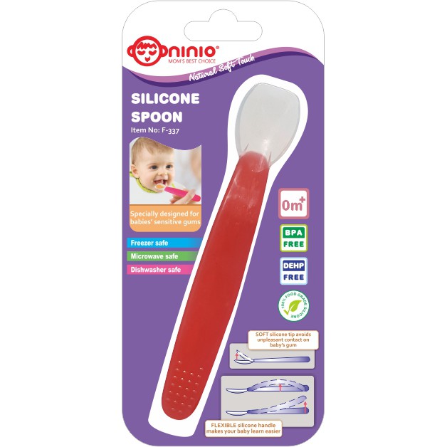 Ninio Full Silicone Spoon Sendok Full Silikon Usia 0 bulan keatas F-337