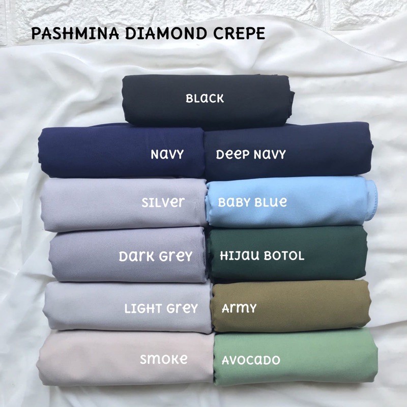 PASMINA SABYAN PREMIUM DIAMOND / HIJAB JILBAB PASHMINA BASIC POLOS BELLA  (1KG MUAT 12PCS)