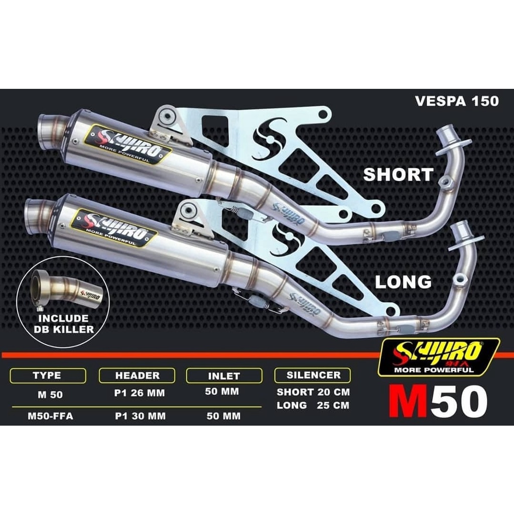 KNALPOT SHIJIRO TYPE M50 VESPA MATIC