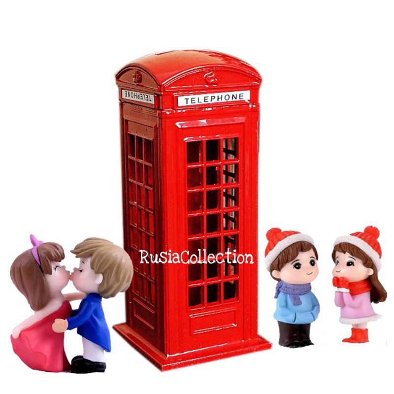 MINIATUR / CELENGAN BOX TELEPON LONDON London Red Telephone Box telpon London Inggris