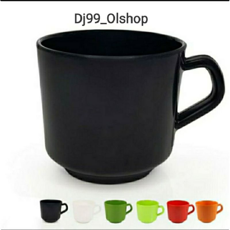 FLASH SALE CANGKIR KOPI MELAMIN UNICA WARNA HIJAU-PUTIH-HITAM