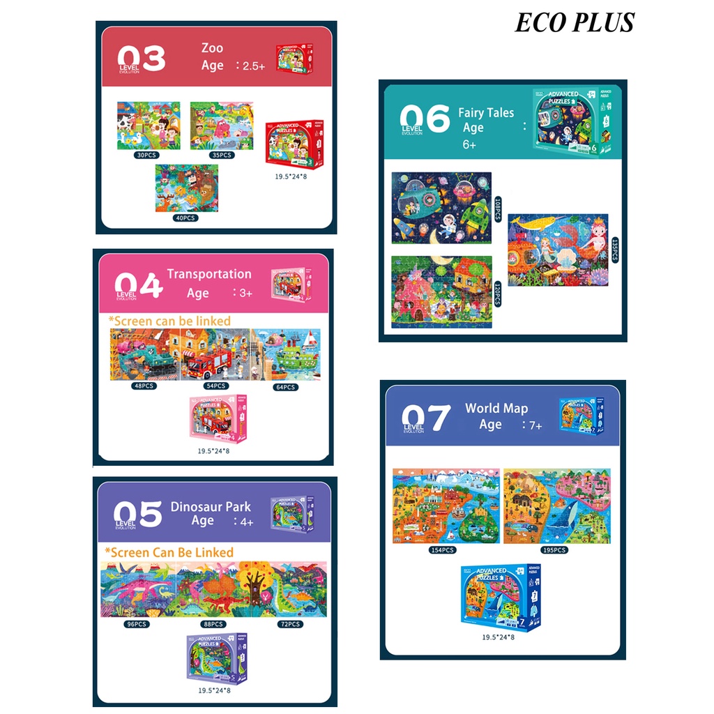 3 IN 1 Advanced Puzzle Mainan Edukasi  Anak Toys Kids Kreatif Transportasi Binatang Kado Ultah