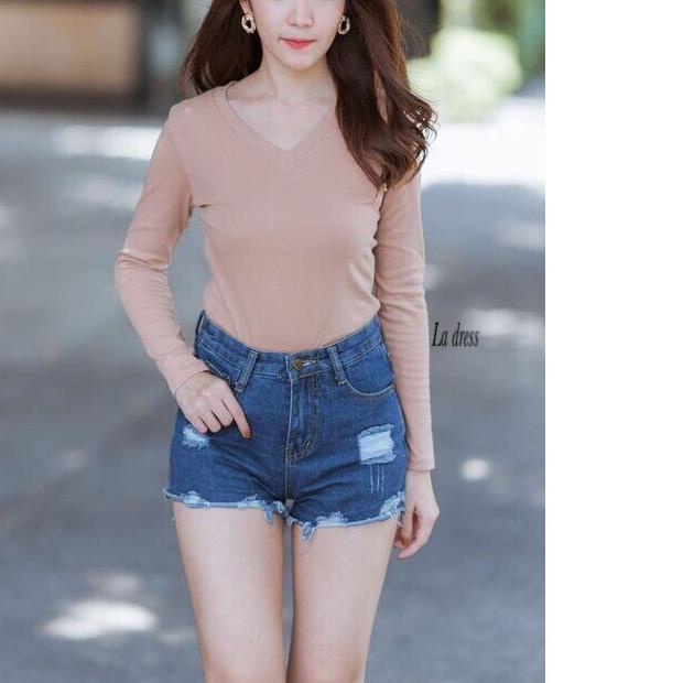 ♂ (LA DRESS) Kaos Lengan Panjang Kerah Vneck ( ORIGINAL & Import Bangkok) ✿