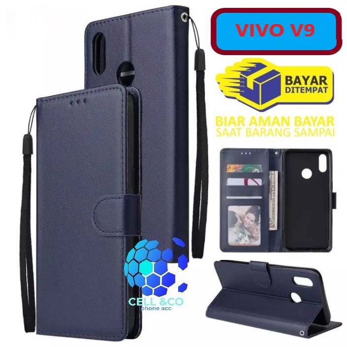 Flip cover VIVO V9 Flip case buka tutup kesing hp casing hp flip case leather wallet